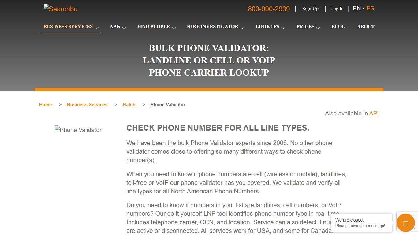 Bulk Phone Validator: Landline, Cell, VoIP, Carrier, Disconnected & DNC